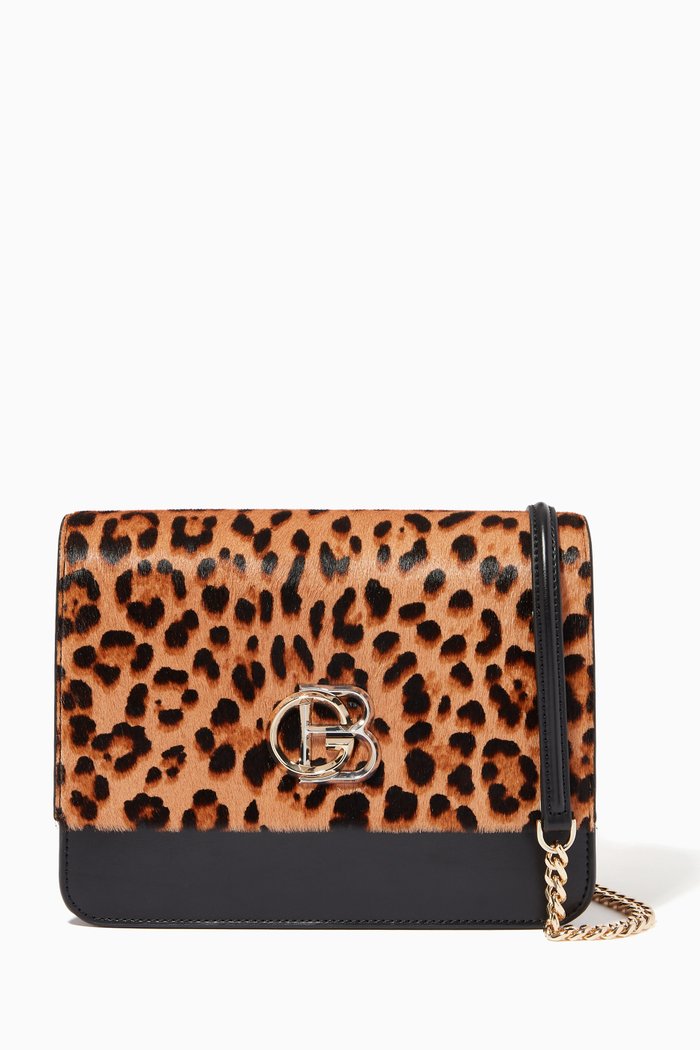 

Leopard Crossbody in Leather, Yellow