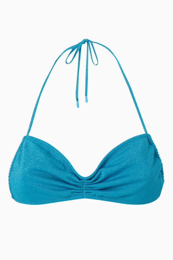 

Nata Bikini Top in Lurex Sparkle, Blue