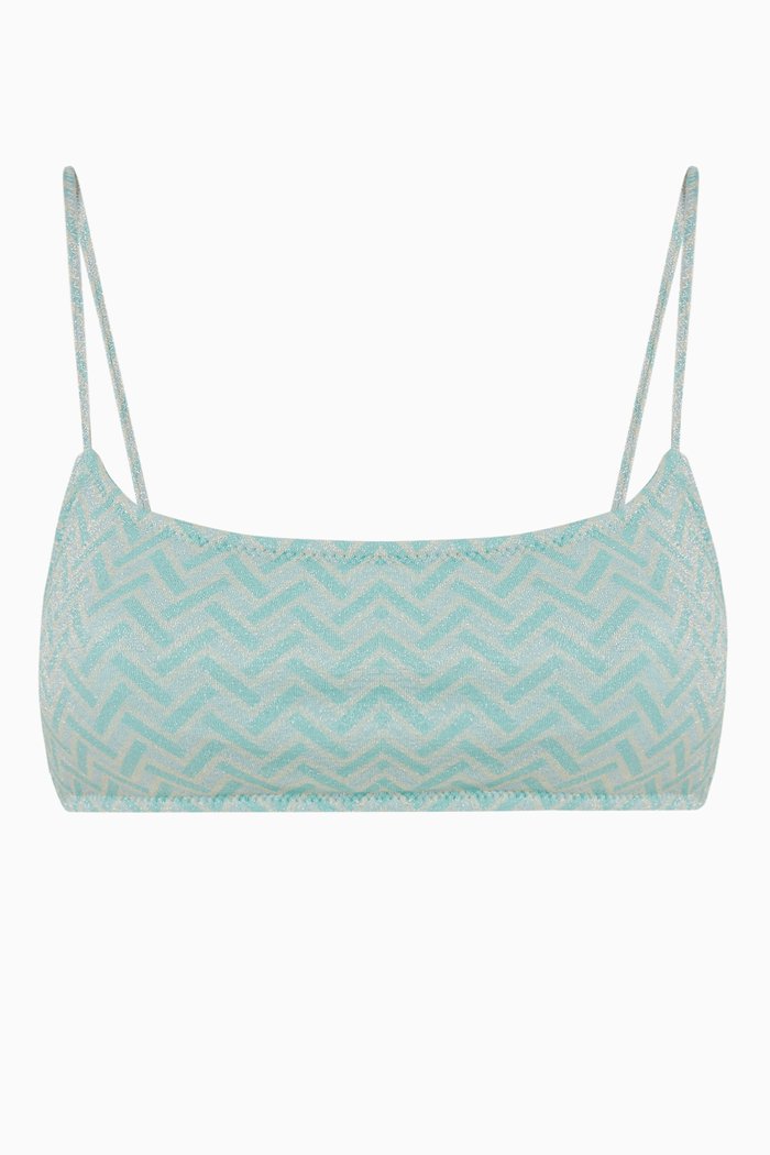 

Mica Bikini Top in Lurex Sparkle, Blue