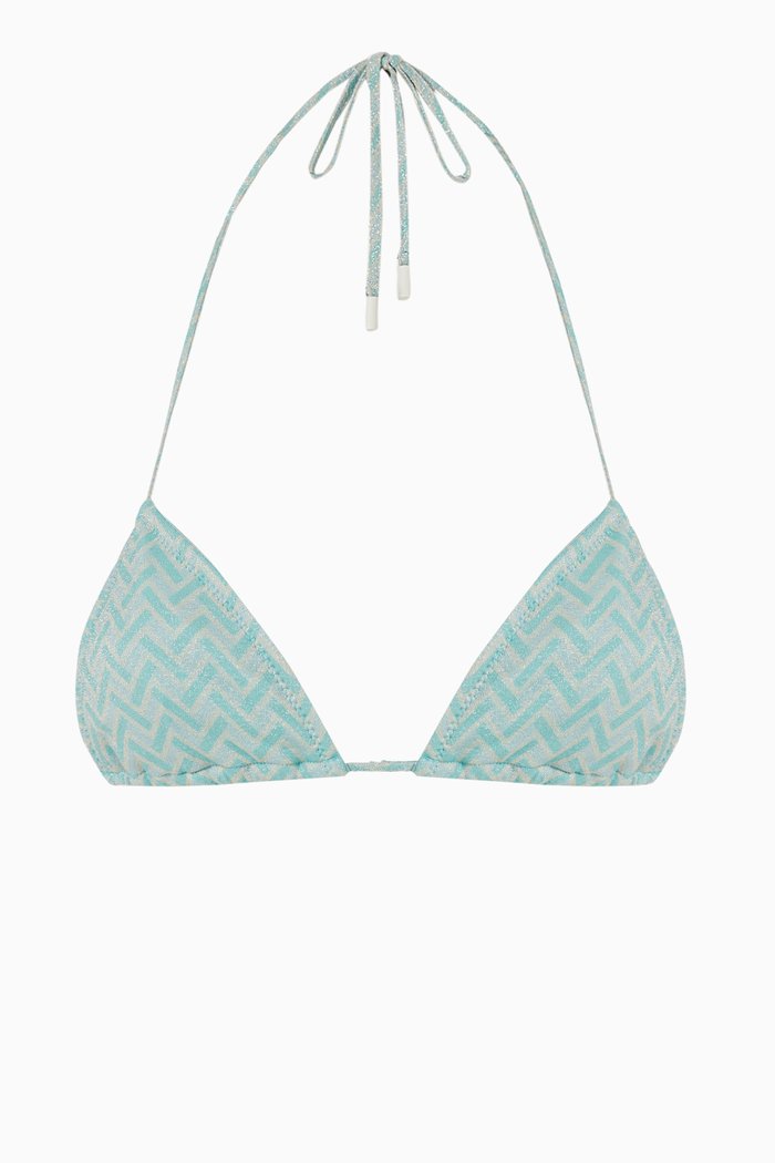 

Vinica Bikini Top in Lurex Sparkle, Blue