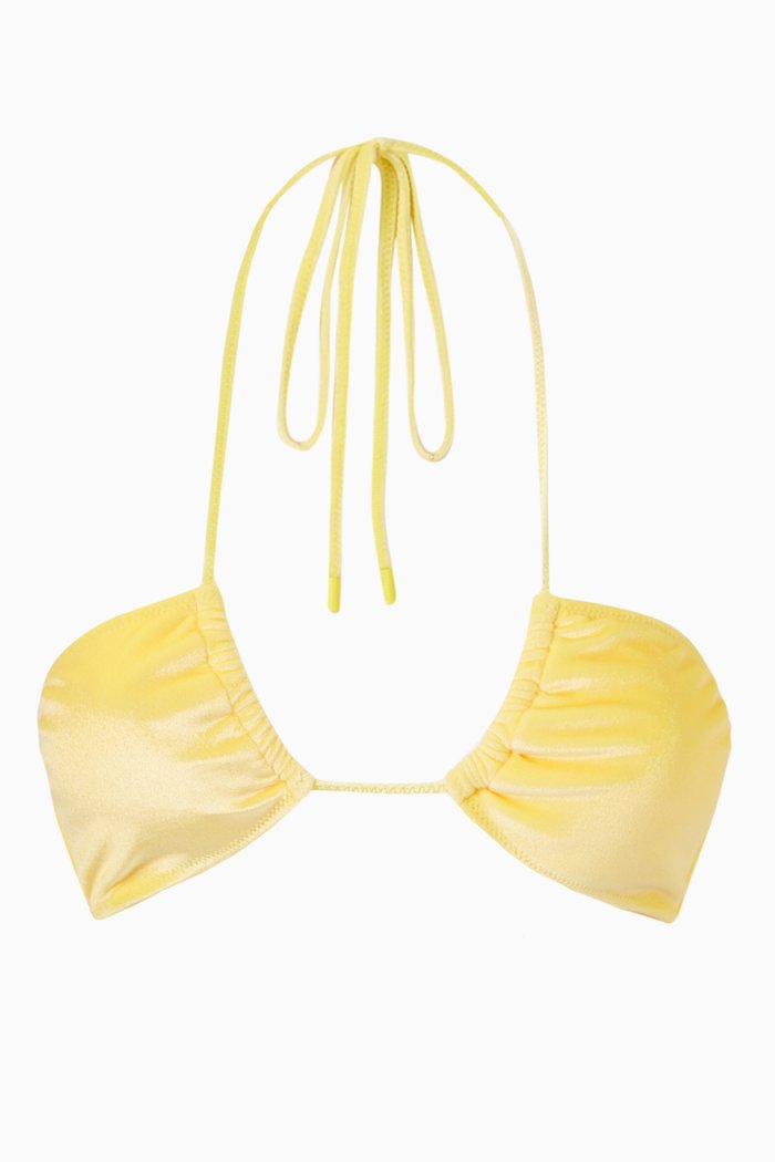 

Aster Bikini Top in Italian Velvet, Yellow