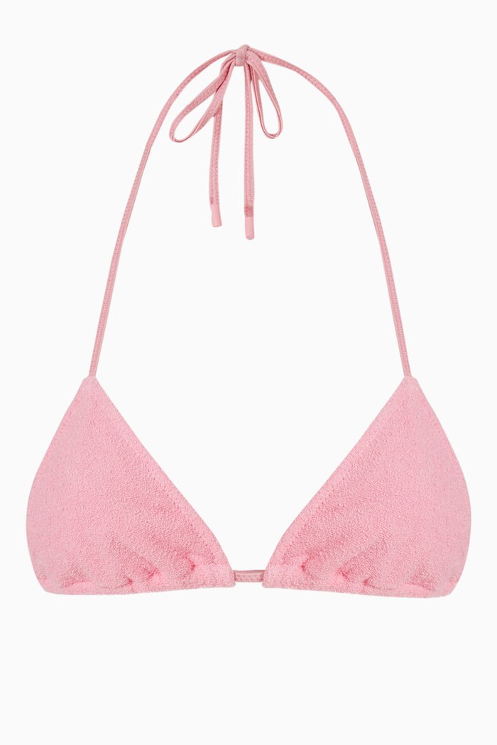 Vinica Bikini Top in Terry, Pink