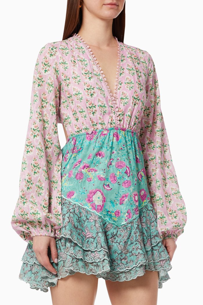 

Hera Mini Dress in Cotton, Pink