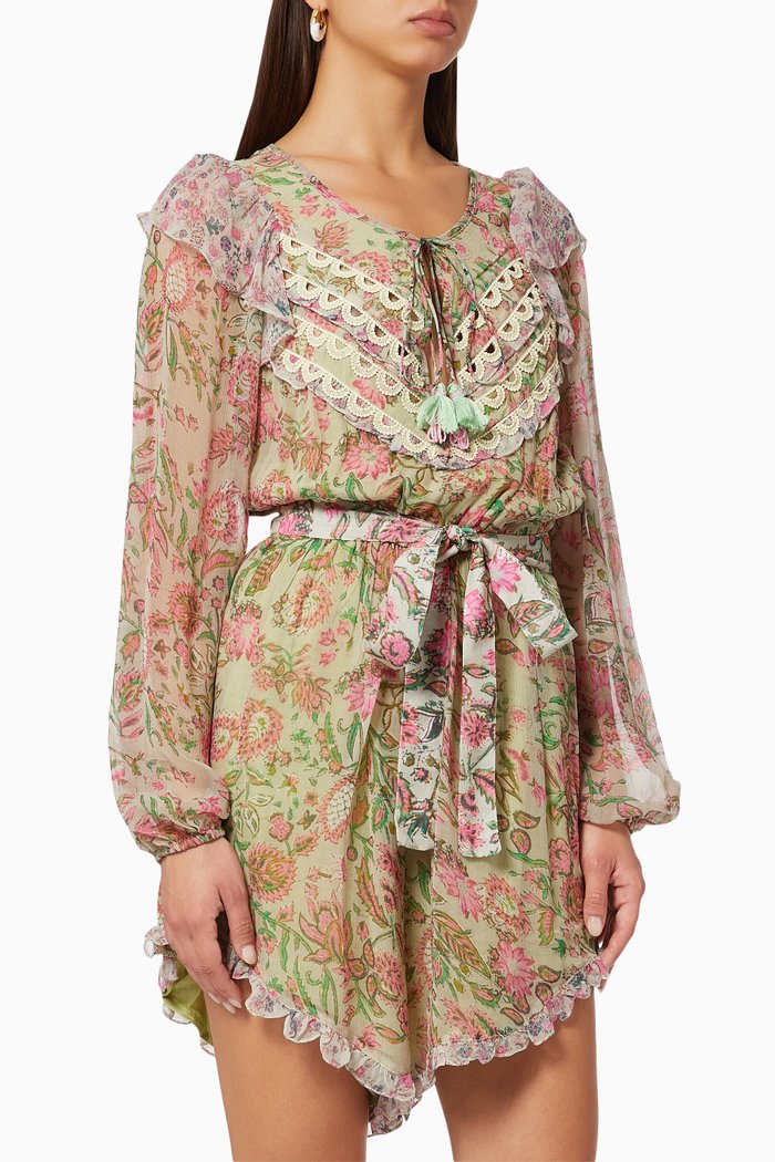 

Nora Romper in Viscose, Green