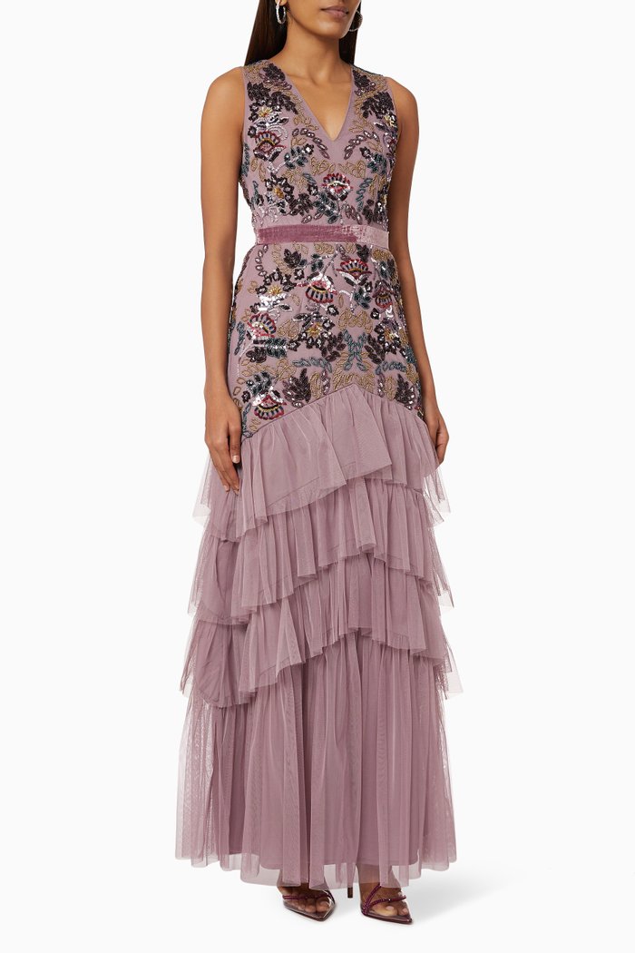 

Beaded Embellished Dress, Purple
