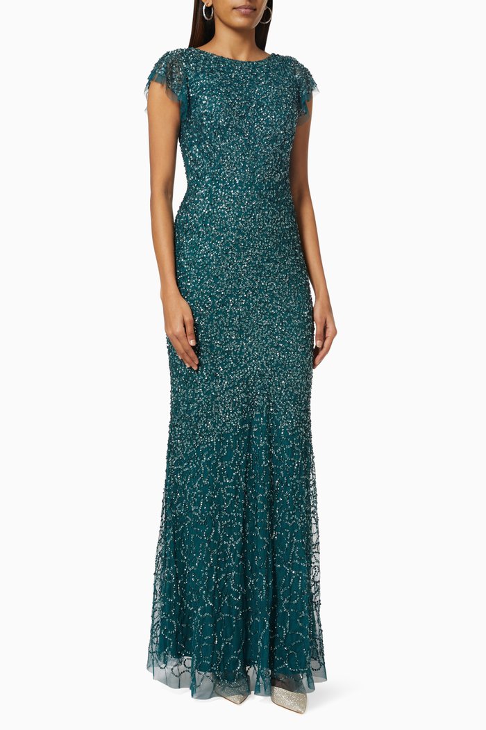 

Sequin Embellished Dress, Green