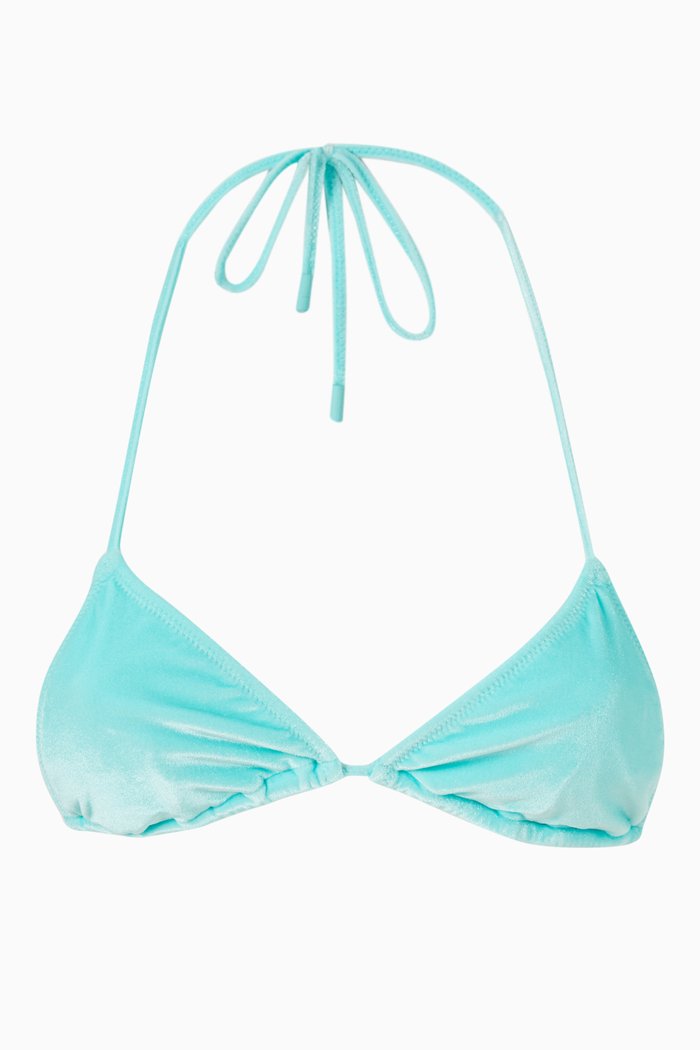 

Vinica Bikini Top in Italian Velvet, Blue