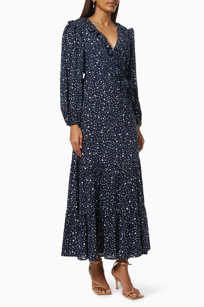 

Colette Wrap Midi Dress, Black
