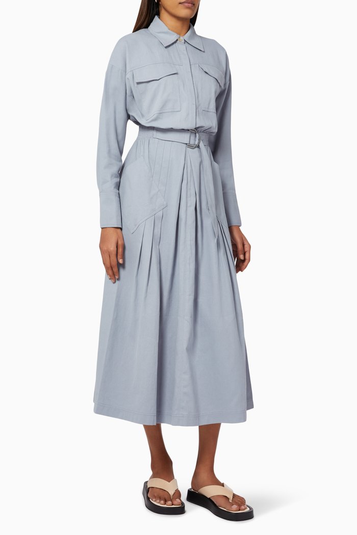 

That Way Midi Dress in Denim, Blue