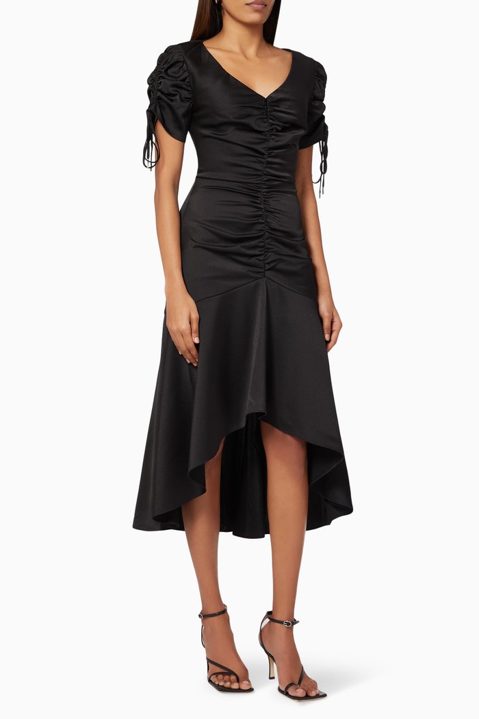 

One and Only Dress in Textured Crepe, Black