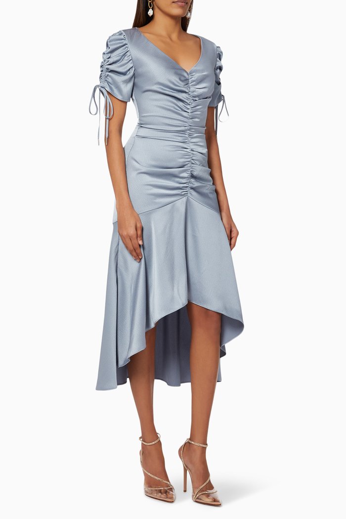 

One and Only Dress in Textured Crepe, Blue