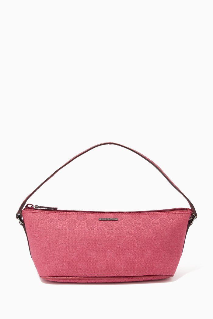 

Mini Baguette Bag in GG Canvas, Red