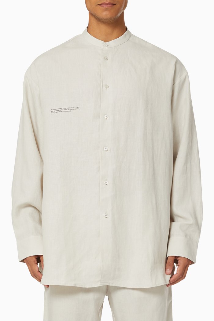 

Lightweight Aloe Linen Oversized Shirt, Grey