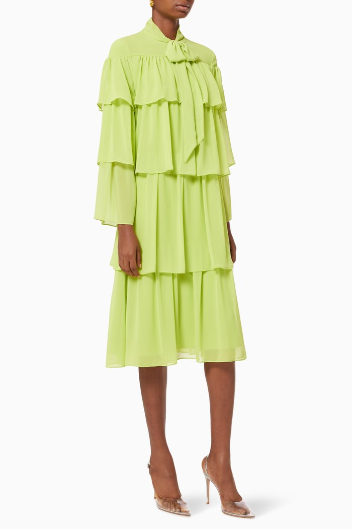 

The Rosie Dress in Georgette, Green