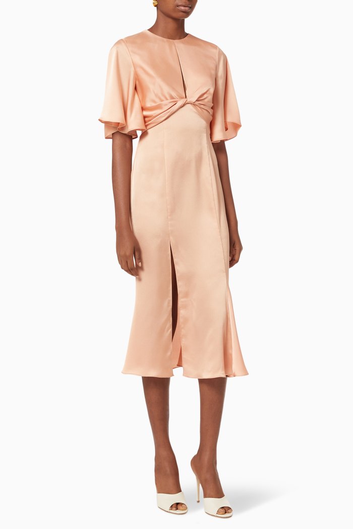 

The Nola Dress in Satin, Pink