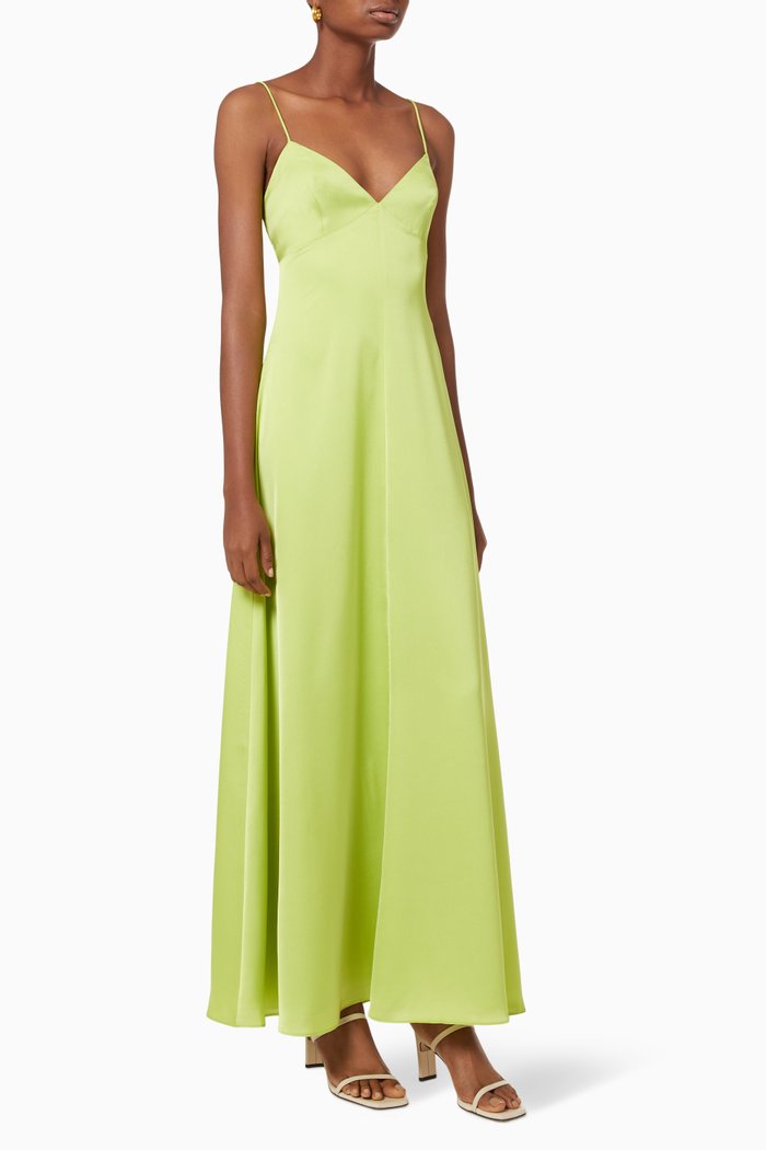 

The Kian Dress in Satin, Green