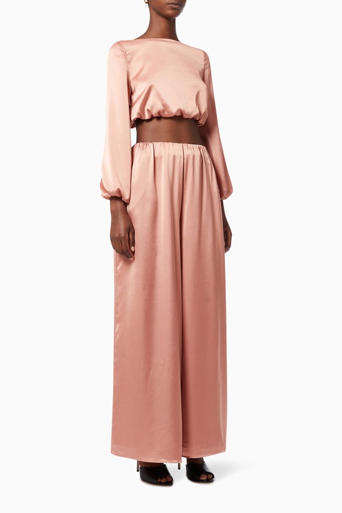 

The Riya Set in Satin, Pink