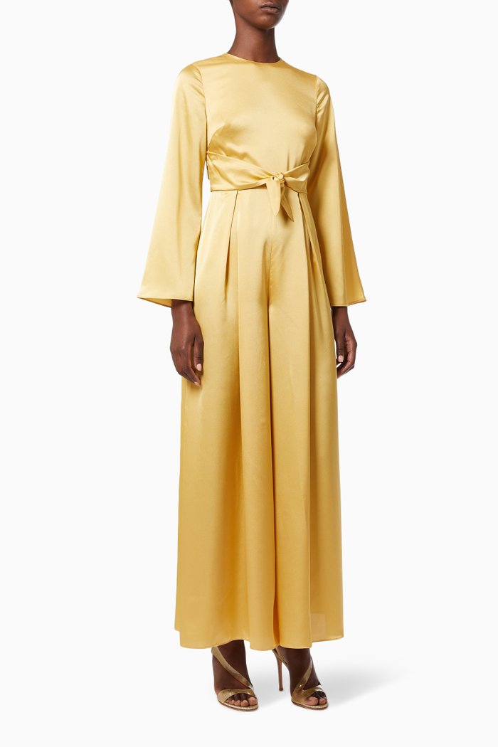 

The Odeon Jumpsuit in Crepe, Gold