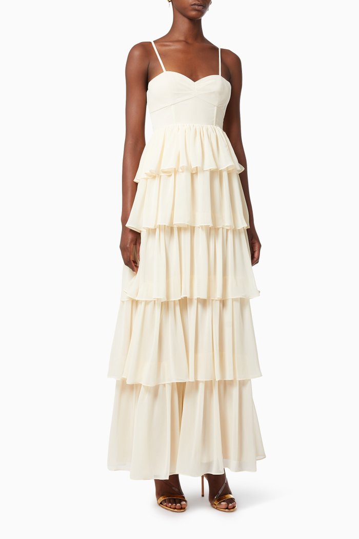 

The Thea Dress in Light Georgette, Neutral