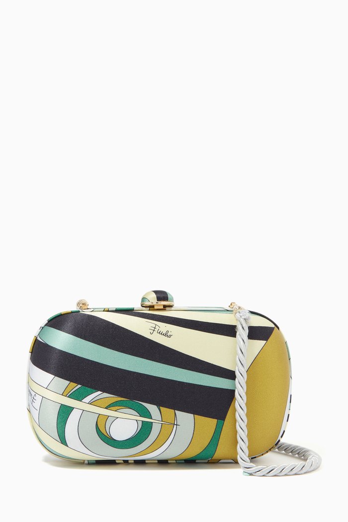 

Clutch in Silk & Metal, Multicolour