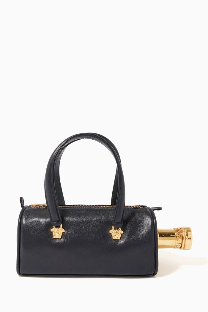 

Medusa Mini Shoulder Bag in Leather, Black