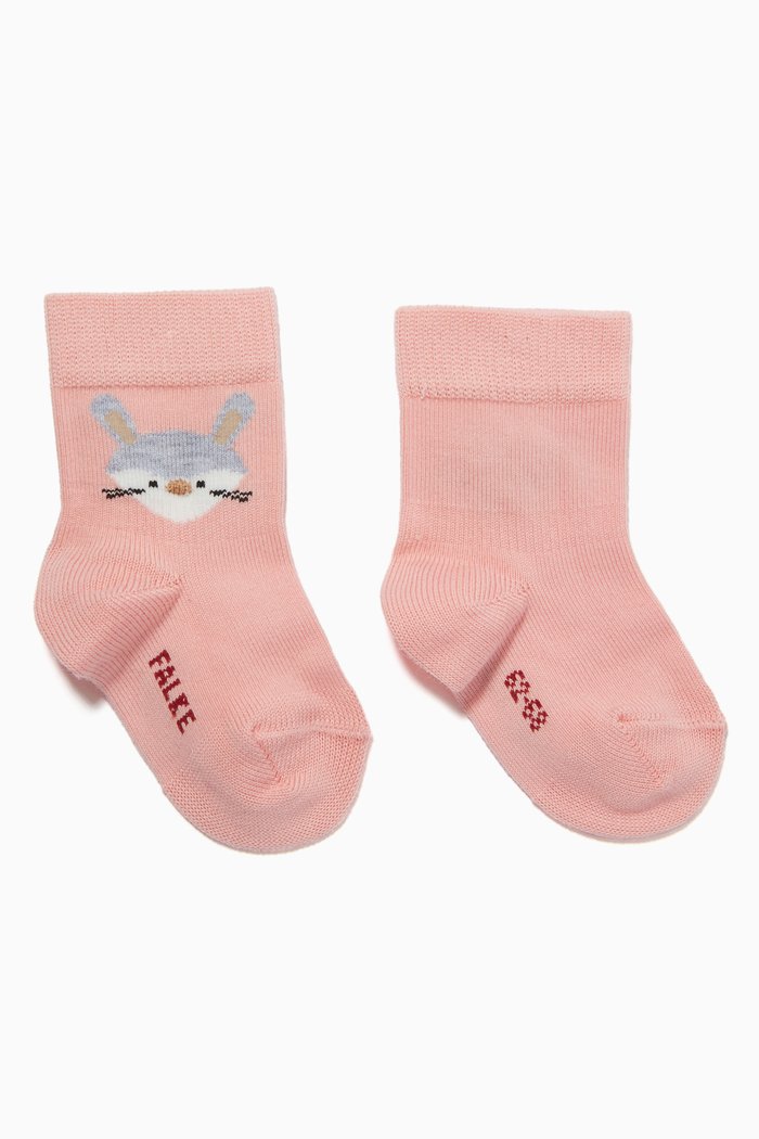 Fox & Rabbit Socks in Knit, Pink