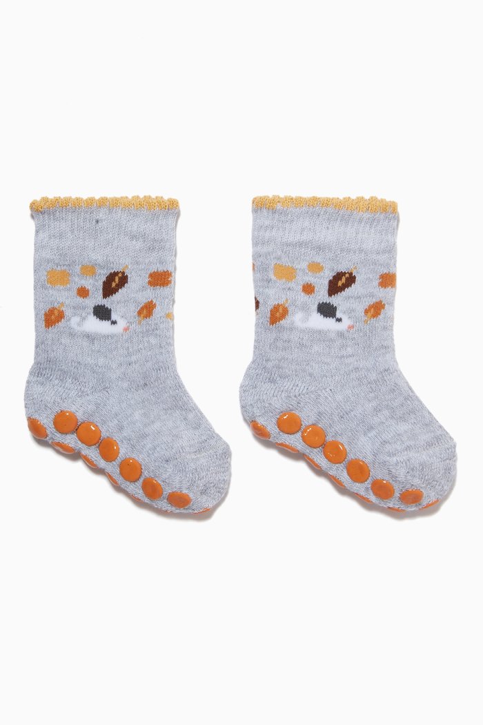 

Forest Animals Socks in Knit, Grey