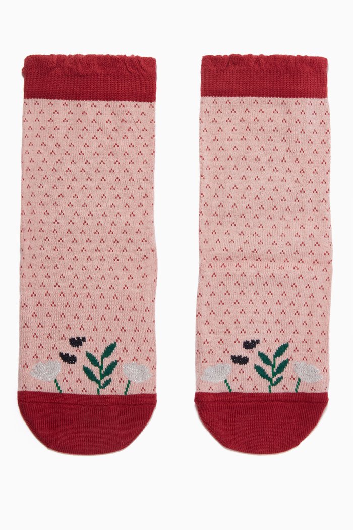

Magic Flower Socks in Knit, Pink