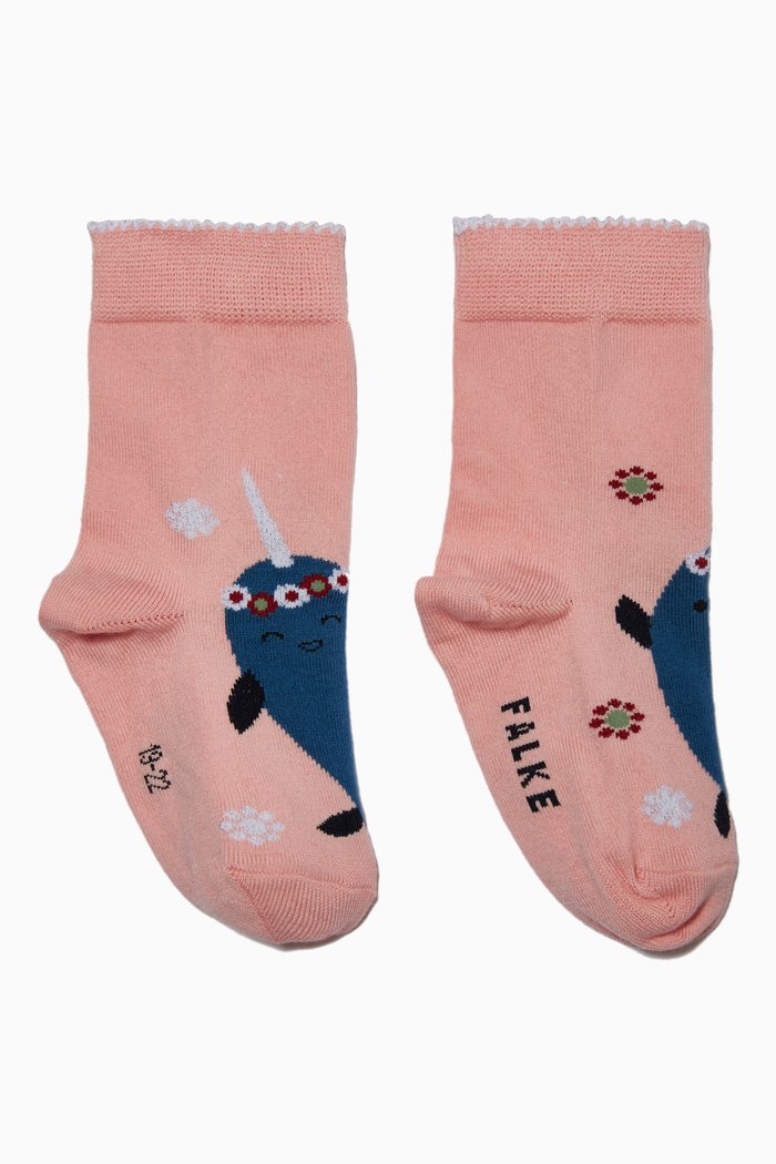 

Narwhal Socks in Organic Cotton, Pink