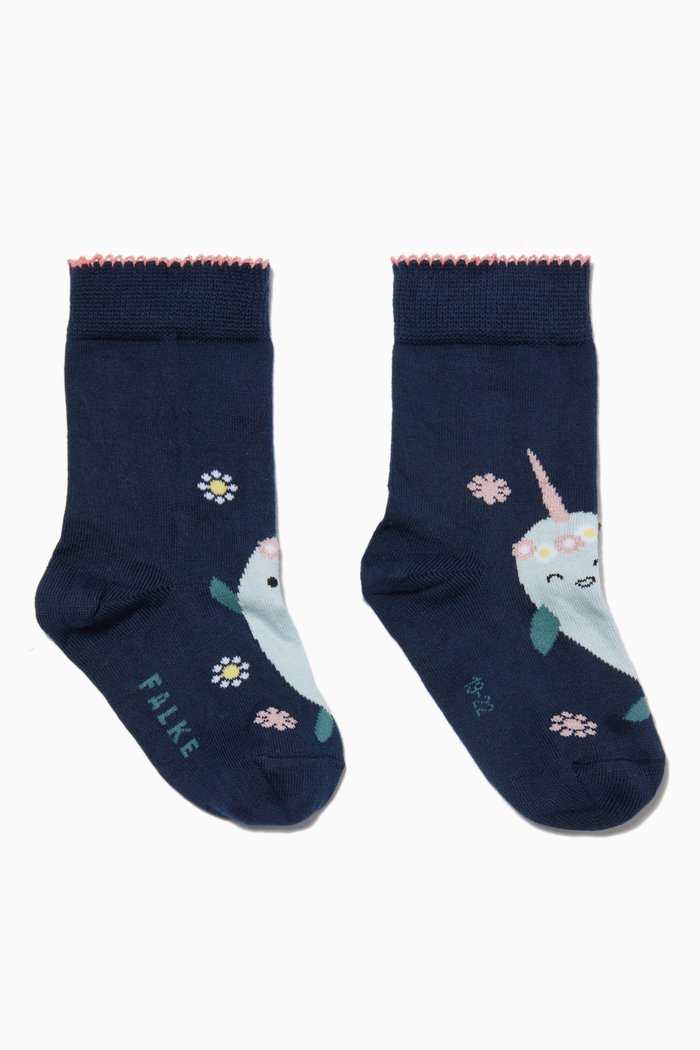 

Narwhal Socks in Organic Cotton, Blue
