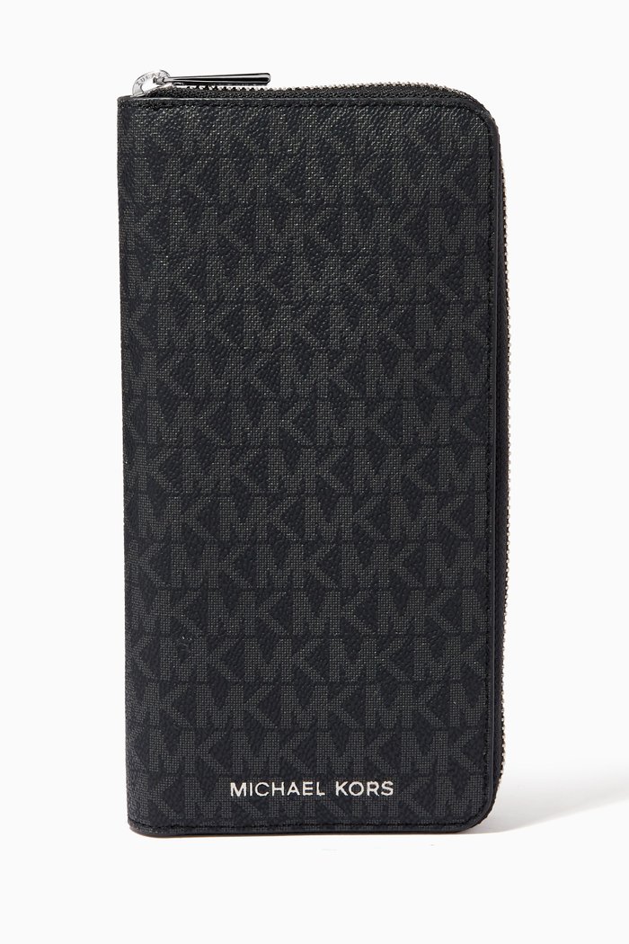 

Greyson Zip Wallet in Logo Canvas, Black