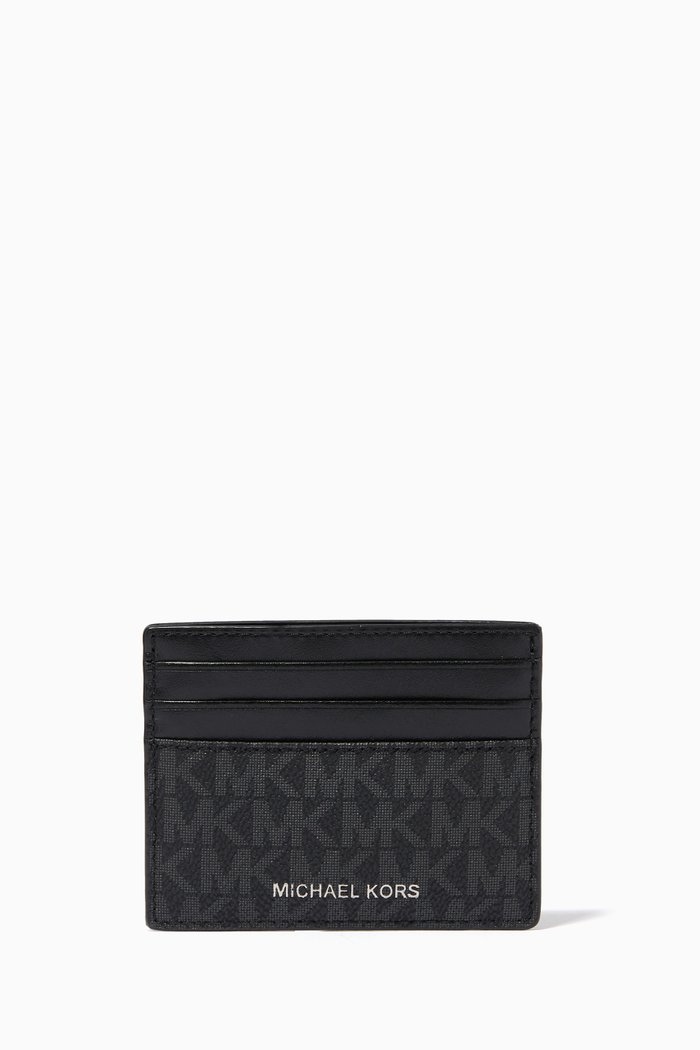 

Cardholder in Logo Canvas & Leather, Black