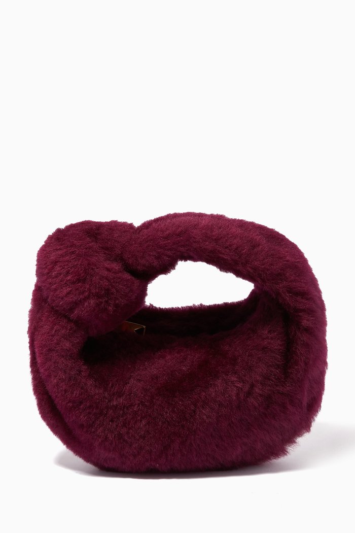 

Mini Jodie Bag in Shearling, Purple
