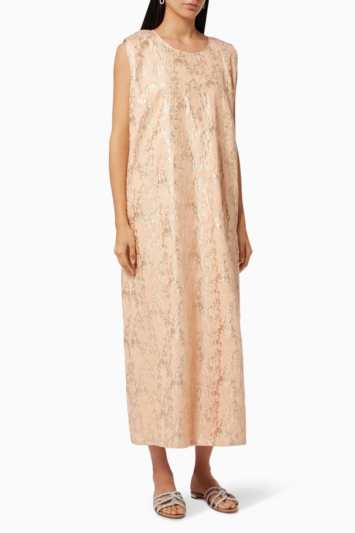 

Sleeveless Dress in Jacquard, Pink