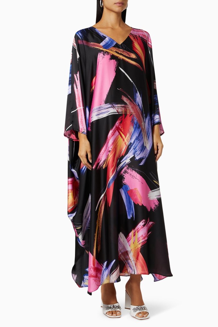 Summer Kaftan in Silk, Black