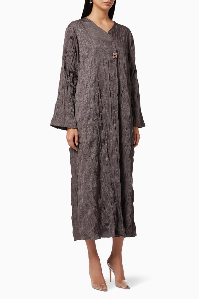 

Abaya in Crinkle Taffeta, Grey