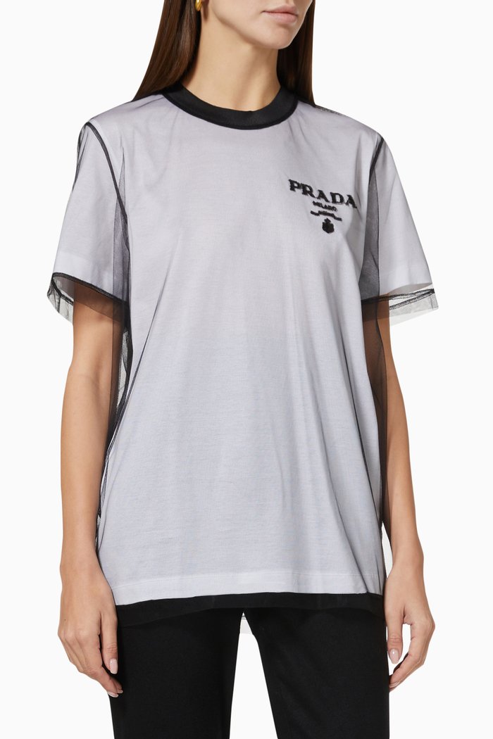 

Embroidered Logo T-shirt in Cotton Jersey, White