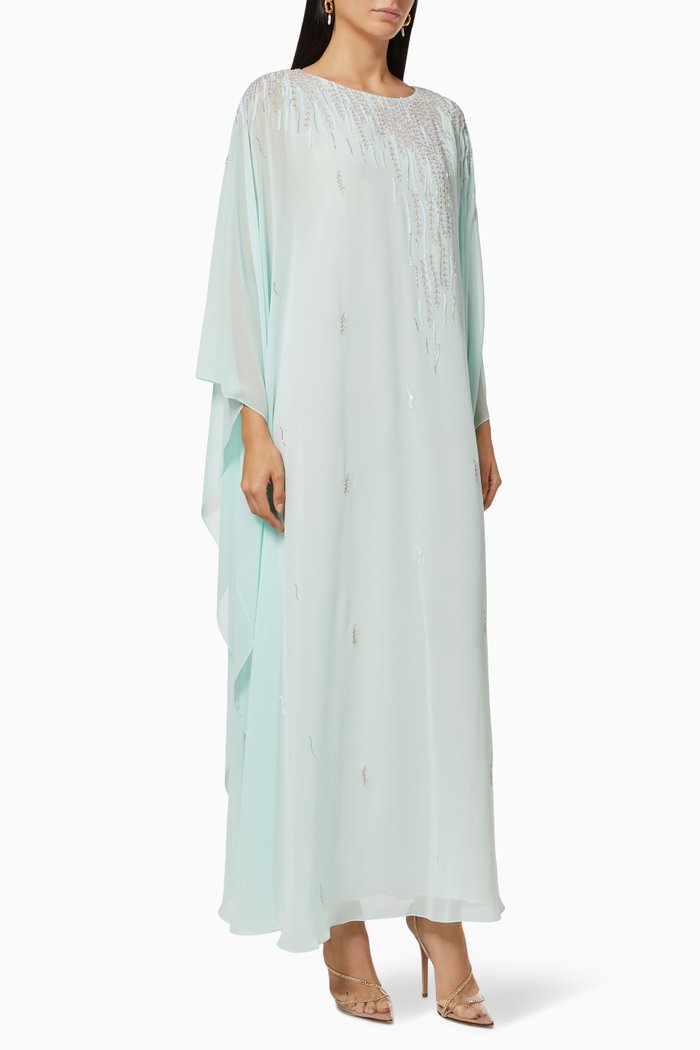 

Layered Kaftan in Beaded Chiffon, Green