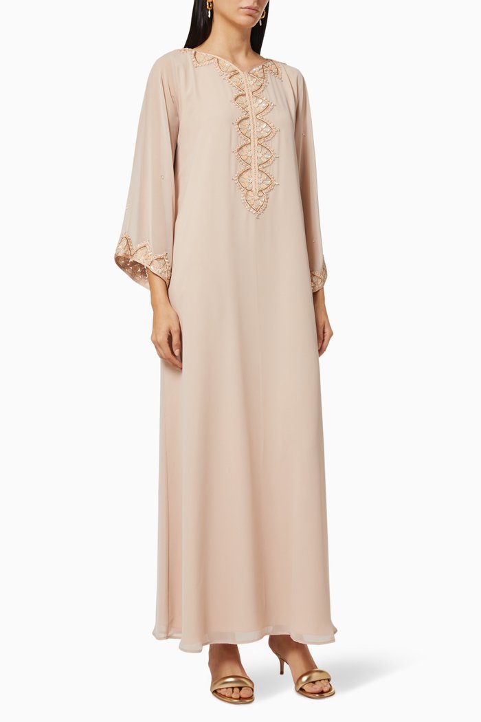 

A-line Dress in Beaded Chiffon, Pink