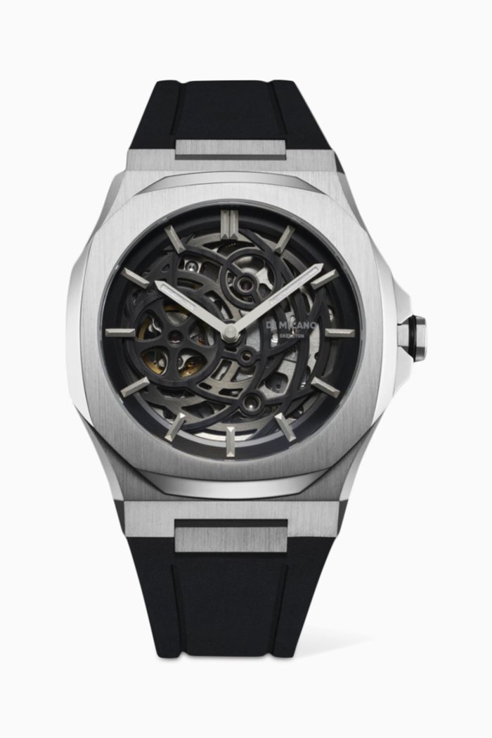 

Skeleton Rubber Watch, 41.5mm, Silver