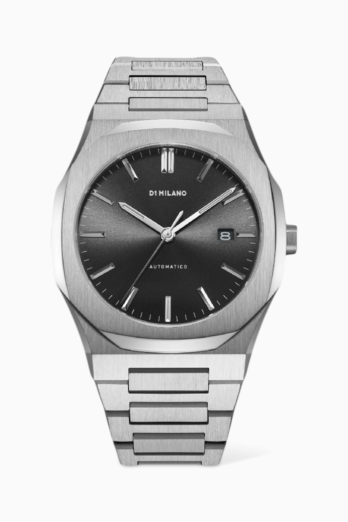 Automatic Thin Bracelet Watch, 41.5mm, Black