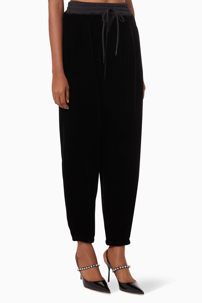 

Logo Joggers in Velvet, Black