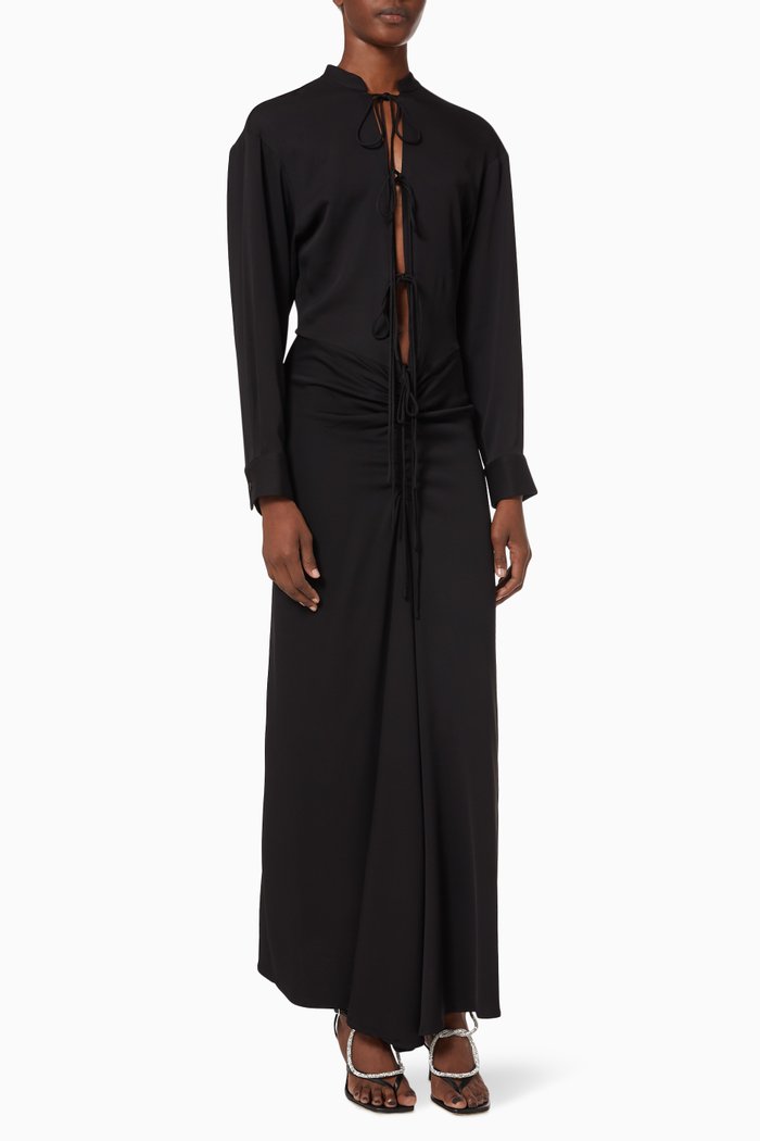 Bertoia Shirt Dress in Viscose, Black
