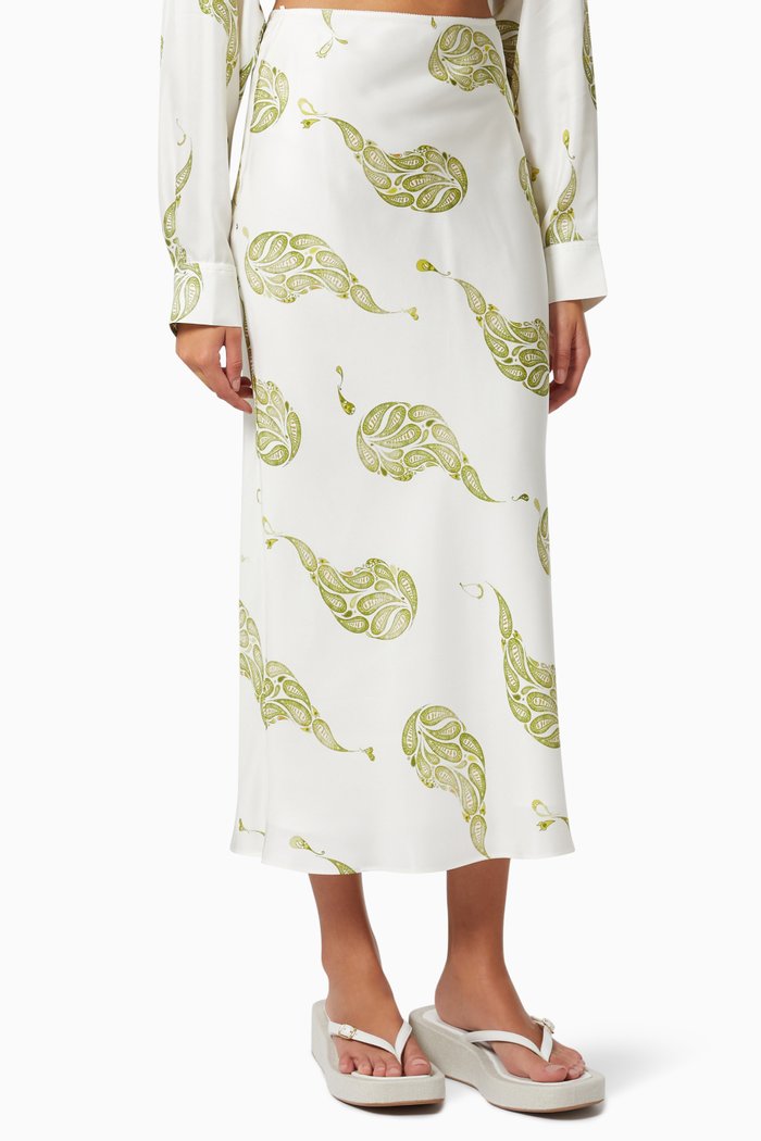 

Bias Skirt in Silk, White