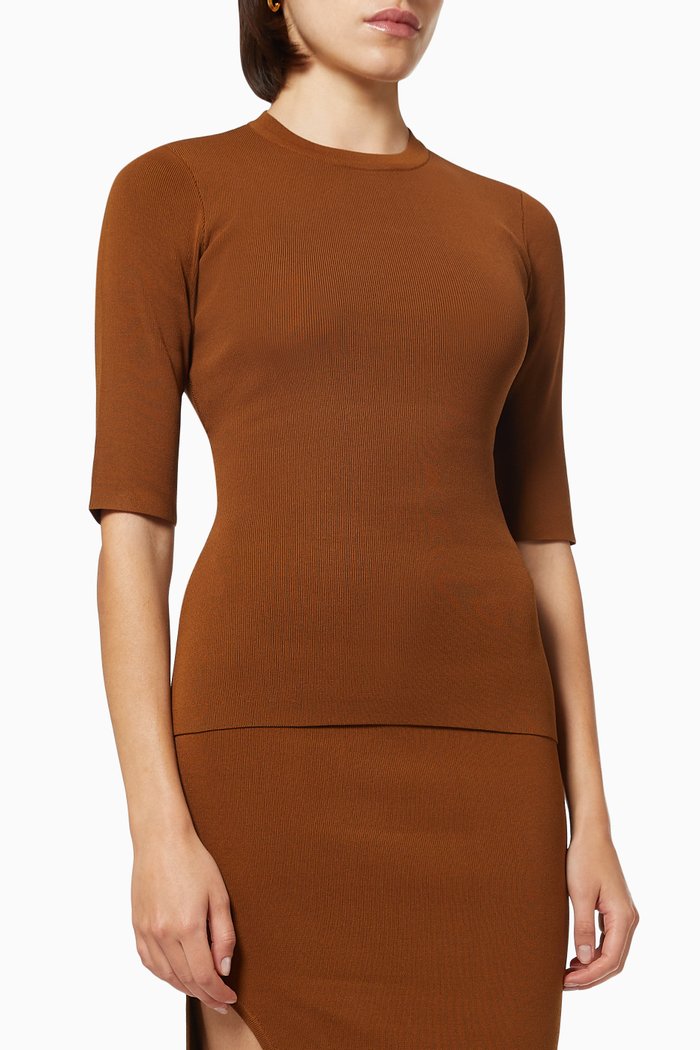 

Alicia Top in Knit, Brown