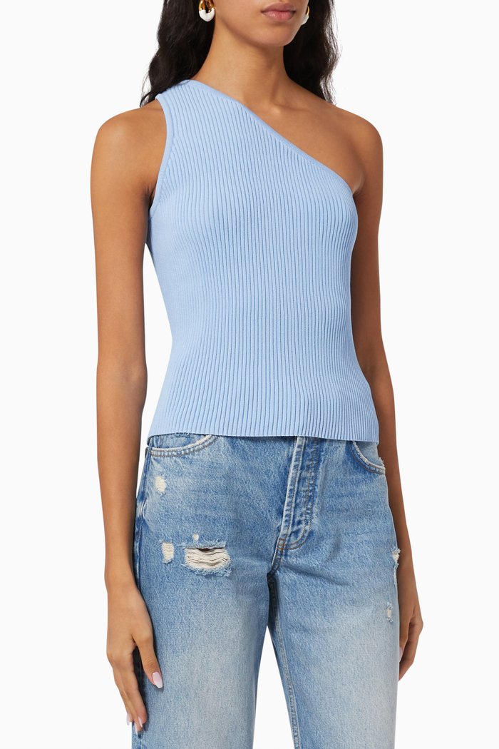 

Weaver Top in Viscose-blend Knit, Blue