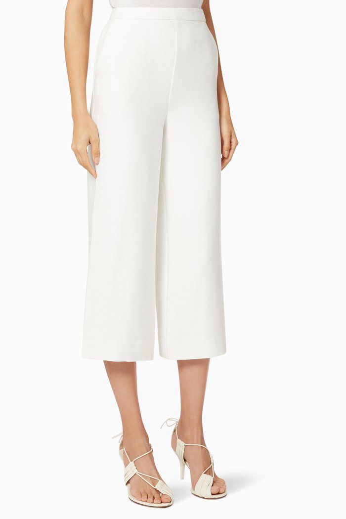 

High Pants in Crepe, Neutral