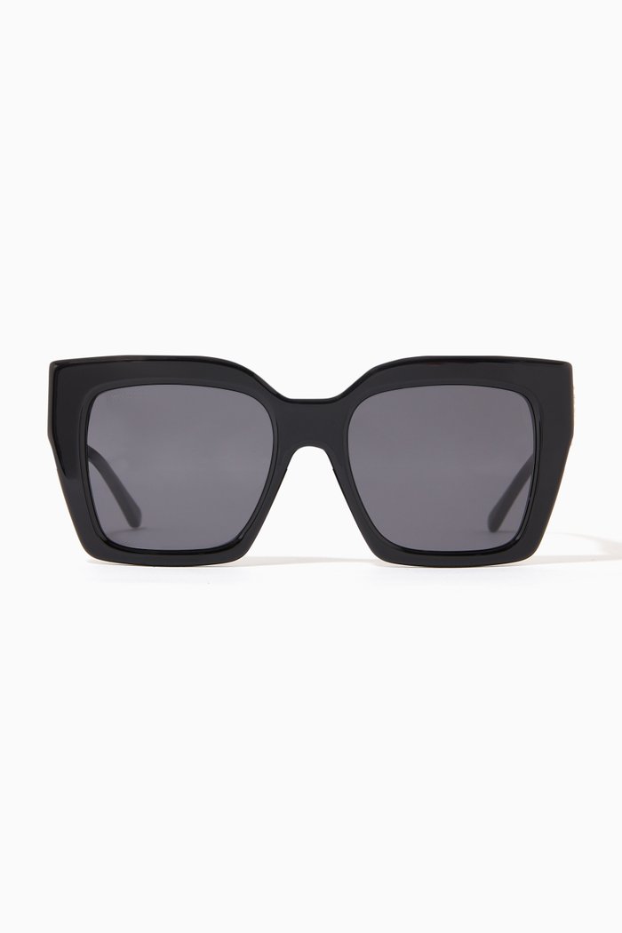 

Eleni Square Sunglasses in Acetate, Black