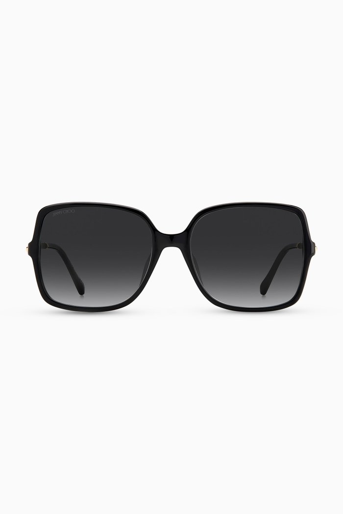 

Eppie Square Sunglasses in Acetate & Metal, Black
