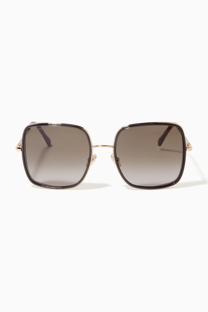 

Jayla Square Sunglasses in Metal, Gold